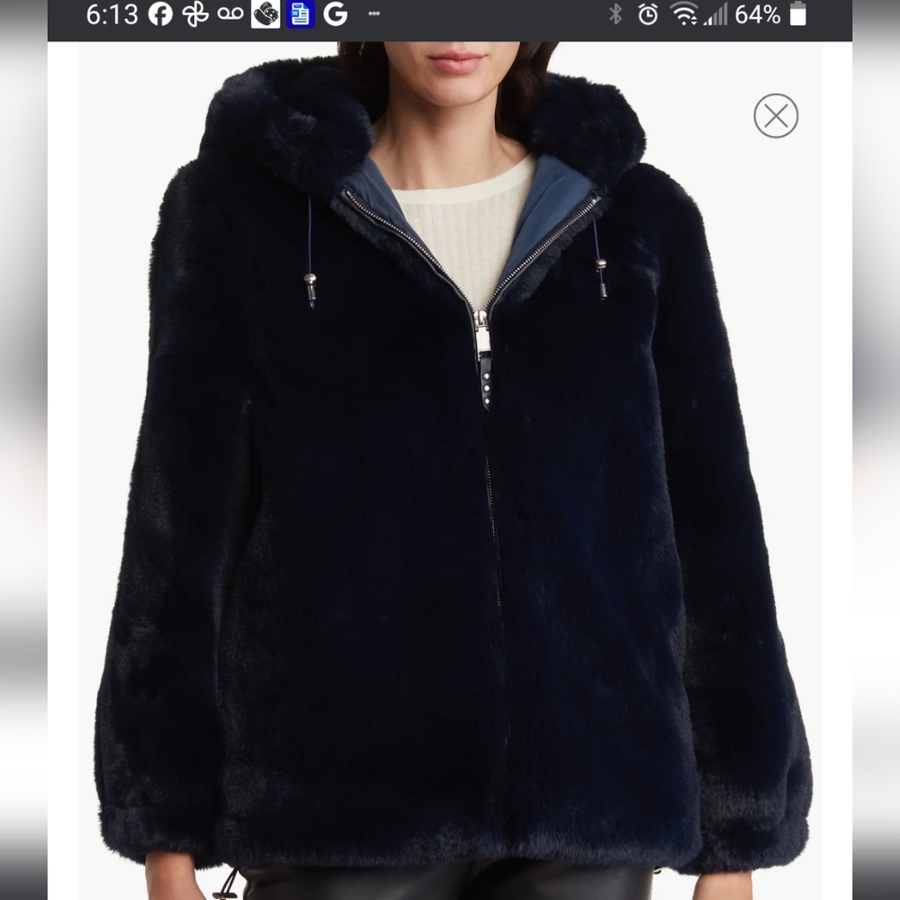 Rebecca Minkoff Aria Faux Fur Jacket SZ.XL